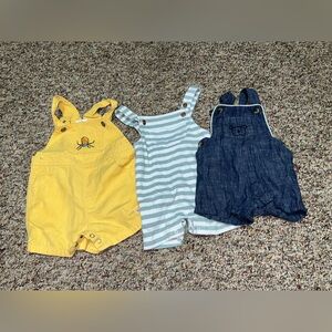 Boys, girls Denim Baby Overalls Set, Lot of 3, 6-9‎ months